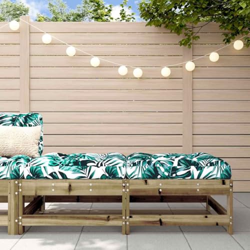 UJCHVHN Garten-Fußhocker mit Kissen, 2 Stück, imprägniertes Kiefernholz, Outdoor-Sitzgruppe, Outdoor-Sitzgruppe, Sektionalsofa-Einheiten von UJCHVHN