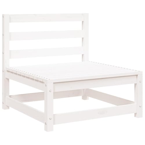 UJCHVHN Garten-Mittelsofa, weiß, Massivholz, Kiefer, Outdoor-Sitzgruppe, Outdoor-Sitzgruppe, Sektionalsofa-Einheiten von UJCHVHN