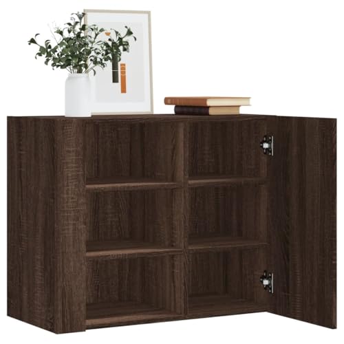 UJCHVHN Hängeschrank Braun Eiche 75x35x60cm Holzregal Wandregale & Leisten von UJCHVHN