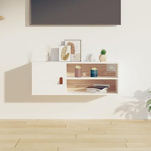 UJCHVHN Hängeschrank Weiß 80x30x30cm Massivholz Kiefer Regal Wandregale & Leisten UJCHVHN Hängeschrank Weiß 80x30x30cm Massivholz Kiefer Regal Wandregale & Leisten von UJCHVHN