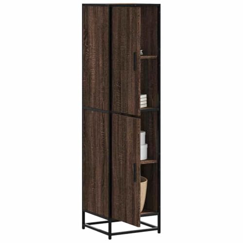 UJCHVHN Highboard Braun Eiche, 35,5 x 35 x 139 cm, Holzwerkstoff und Metallschränke & Aufbewahrung, Buffets & Sideboards von UJCHVHN