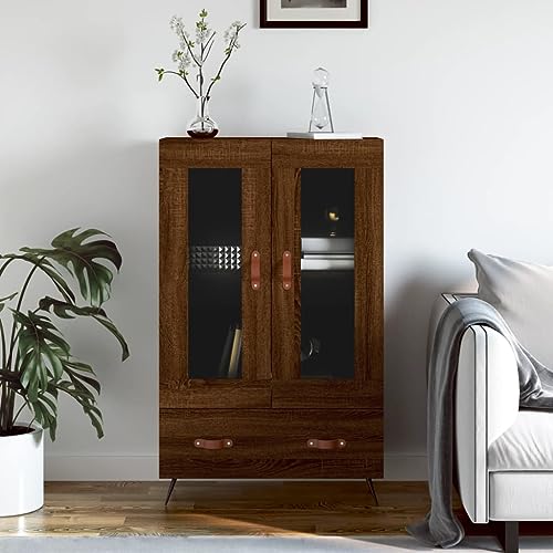 UJCHVHN Highboard Braun Eiche, 69,5 x 31 x 115 cm, Holzschrank & Aufbewahrung, Buffets & Sideboards von UJCHVHN