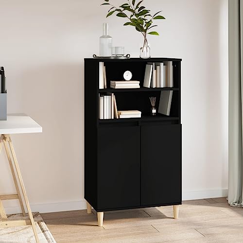 UJCHVHN Highboard Schwarz 60x36x110cm Holzschrank & Aufbewahrungsbuffets & Sideboards von UJCHVHN