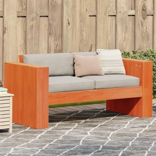 UJCHVHN Item-Gartensofa 2-Sitzer Wachsbraun 134x60x62cm Massivholz Kiefer Outdoor Outdoor Sitzgelegenheit Outdoor Sofas von UJCHVHN