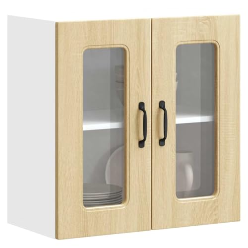 UJCHVHN Item-Küchen-Hängeschrank mit Glastür, Kalmar Sonoma Eiche, Holzwerkstoff, Schränke und Aufbewahrung, Küchenschränke von UJCHVHN