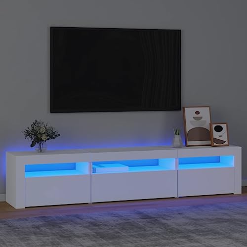 UJCHVHN Item-TV-Schrank mit LED-Leuchten Weiß 195x35x40 cm Entertainment Center & TV-Ständer von UJCHVHN