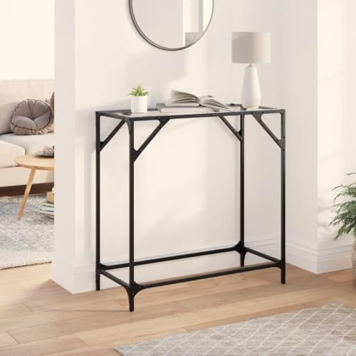 UJCHVHN Konsolentisch mit transparenter Glasplatte 80x35x81cm SteelTables Akzenttische Konsolentische UJCHVHN Konsolentisch mit transparenter Glasplatte 80x35x81cm SteelTables Akzenttische Konsolentische von UJCHVHN