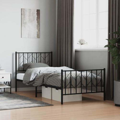 UJCHVHN Metallbettrahmen ohne Matratze mit Fußteil schwarz 90x190cmBetten & Zubehör Betten & Bettrahmen UJCHVHN Metallbettrahmen ohne Matratze mit Fußteil schwarz 90x190cmBetten & Zubehör Betten & Bettrahmen von UJCHVHN