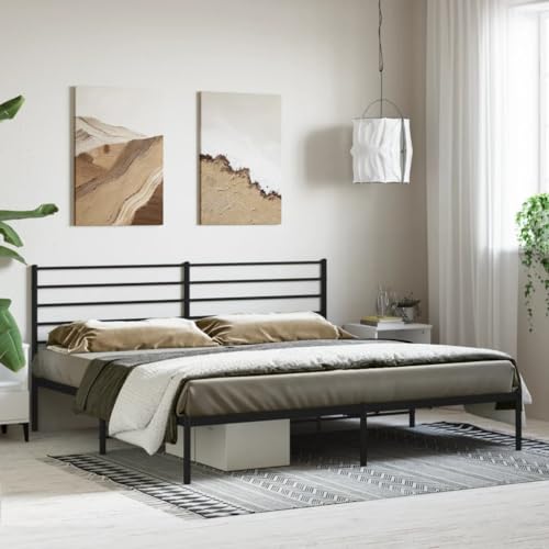 UJCHVHN Metallbettrahmen ohne Matratze mit Kopfteil schwarz 180x200cmBetten & Zubehör Betten & Bettrahmen von UJCHVHN