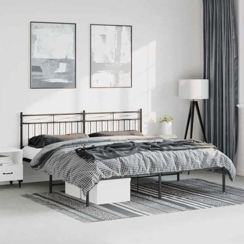 UJCHVHN Metallbettrahmen ohne Matratze mit Kopfteil schwarz 193x203cmBetten & Zubehör Betten & Bettrahmen UJCHVHN Metallbettrahmen ohne Matratze mit Kopfteil schwarz 193x203cmBetten & Zubehör Betten & Bettrahmen von UJCHVHN