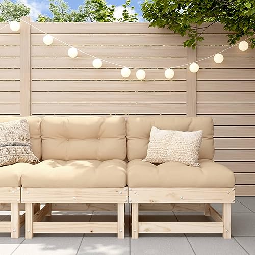 UJCHVHN Mittelsofas mit Kissen, 2 Stück, Massivholz, Kiefer, Outdoor-Sitz, Outdoor-Sofa-Einheiten von UJCHVHN