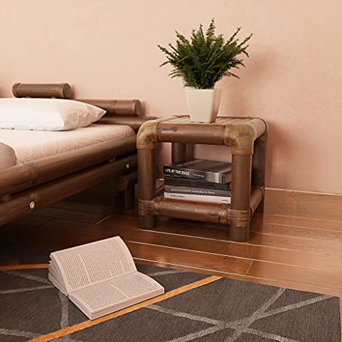 UJCHVHN Nachttisch 40x40x40cm Bambus Dunkelbraun Tische Nachttische UJCHVHN Nachttisch 40x40x40cm Bambus Dunkelbraun Tische Nachttische von UJCHVHN