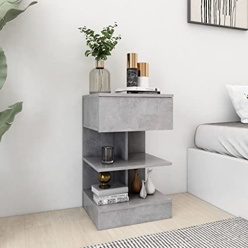 UJCHVHN Nachttisch Beton Grau 40x35x65cm Holztisch Nachttische UJCHVHN Nachttisch Beton Grau 40x35x65cm Holztisch Nachttische von UJCHVHN