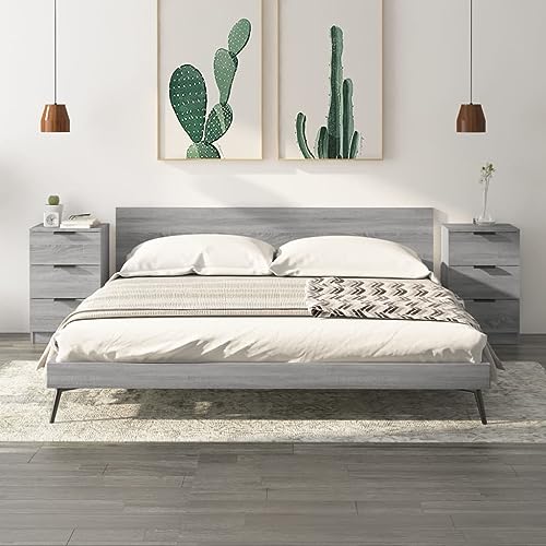 UJCHVHN Nachttische, 2 Stück, Grau, Sonoma, 40 x 36 x 65 cm, Nachttische UJCHVHN Nachttische, 2 Stück, Grau, Sonoma, 40 x 36 x 65 cm, Nachttische von UJCHVHN