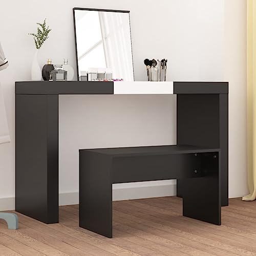 UJCHVHN Schminkhocker Schwarz 70x35x45cm Holzbänke Schminktisch Hocker UJCHVHN Schminkhocker Schwarz 70x35x45cm Holzbänke Schminktisch Hocker von UJCHVHN