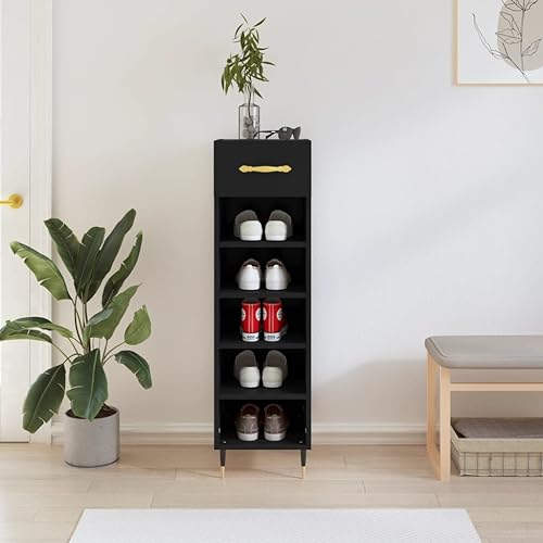 UJCHVHN Schuhschrank, Schwarz, 30 x 35 x 105 cm, Holzschrank & Aufbewahrung von UJCHVHN