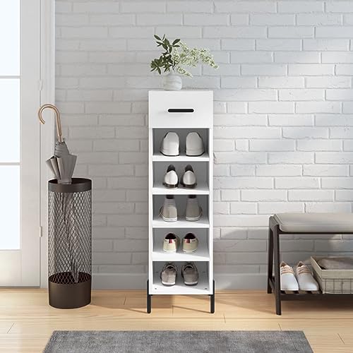 UJCHVHN Schuhschrank, weiß, 30 x 35 x 105 cm, Holzschrank & Aufbewahrung von UJCHVHN