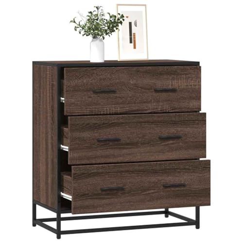 UJCHVHN Sideboard Braun Eiche, 68 x 35 x 76 cm, Holzwerkstoff und MetallSchränke & Aufbewahrung, Buffets & Sideboards von UJCHVHN
