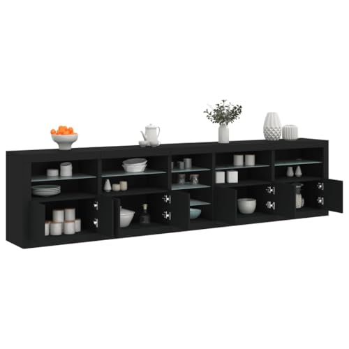 UJCHVHN Sideboard mit LED-Lichtern, schwarz, 283 x 37 x 67 cm, Schränke & Aufbewahrung, Buffets & Sideboards UJCHVHN Sideboard mit LED-Lichtern, schwarz, 283 x 37 x 67 cm, Schränke & Aufbewahrung, Buffets & Sideboards von UJCHVHN