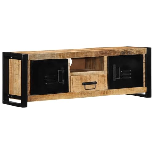 UJCHVHN TV-Schrank, 100 x 30 x 35 cm, massives raues Holz, Mango, Unterhaltungszentren und TV-Ständer von UJCHVHN