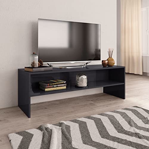 UJCHVHN TV-Schrank, Hochglanz-Grau, 120 x 40 x 40 cm, Holzwerkstoff, Entertainment-Center & TV-Ständer von UJCHVHN