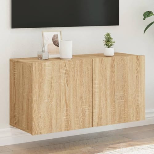 UJCHVHN TV-Schrank, Wandmontage, Sonoma-Eiche, 80 x 30 x 41 cm, Unterhaltungszentren und TV-Ständer von UJCHVHN