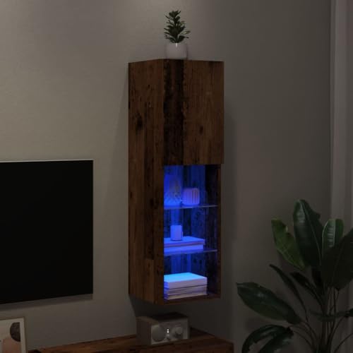 UJCHVHN TV-Schrank mit LED-Lichtern, Altes Holz, 30,5 x 30 x 102 cm, Unterhaltungszentren & TV-Ständer UJCHVHN TV-Schrank mit LED-Lichtern, Altes Holz, 30,5 x 30 x 102 cm, Unterhaltungszentren & TV-Ständer von UJCHVHN