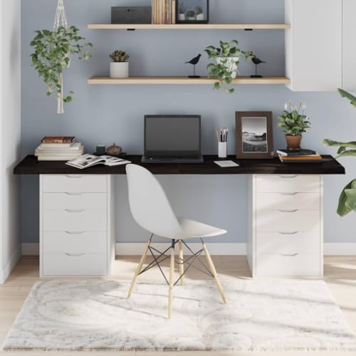 UJCHVHN Tischplatte Dunkelbraun 200 x 40 x (2-4) cm behandeltes Massivholz EicheTischzubehör Tischplatten von UJCHVHN