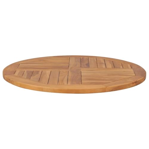 UJCHVHN Tischplatte Massiv Teakholz rund 2,5 cm 80 cm Tischzubehör Tischplatten von UJCHVHN