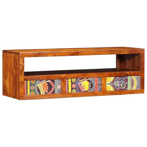 UJCHVHN Wandmontierter TV-Schrank Multicolor 90x30x30 Massivholz Akazie von UJCHVHN