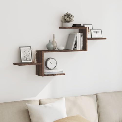 UJCHVHN Wandregal Braun Eiche 104x15x49cm Holzregal Wandregale & Leisten UJCHVHN Wandregal Braun Eiche 104x15x49cm Holzregal Wandregale & Leisten von UJCHVHN