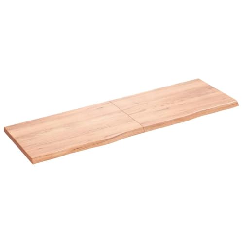 UJCHVHN Wandregal Hellbraun 160 x 50 x (2-4) cm behandeltes Massivholz Eichenregal Wandregale & Leisten von UJCHVHN