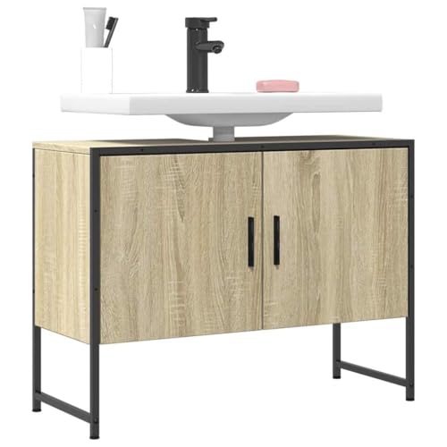 UJCHVHN Waschbeckenunterschrank, Sonoma-Eiche, 80 x 33 x 60 cm, Holzwerkstoffschränke & Aufbewahrung, Waschtischunterschrank UJCHVHN Waschbeckenunterschrank, Sonoma-Eiche, 80 x 33 x 60 cm, Holzwerkstoffschränke & Aufbewahrung, Waschtischunterschrank von UJCHVHN