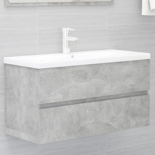 UJCHVHN Waschbeckenunterschrank Betongrau 90x38,5x45 cm Engineered WoodSets Badezimmer-Sets von UJCHVHN