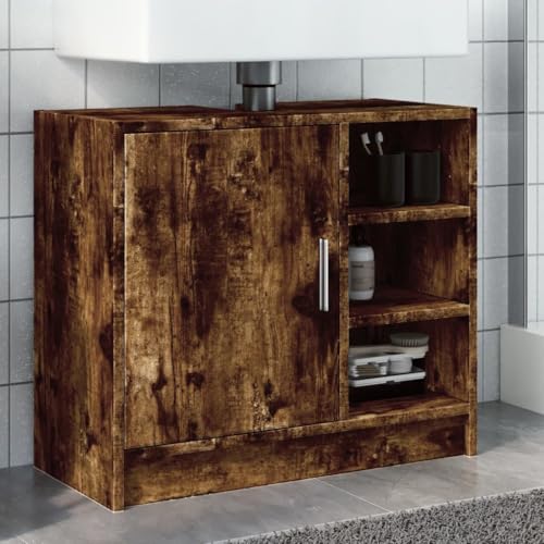 UJCHVHN Waschbeckenunterschrank Räuchereiche 63x29x55 cm Holzwerkstoffe Badezimmer-Sets UJCHVHN Waschbeckenunterschrank Räuchereiche 63x29x55 cm Holzwerkstoffe Badezimmer-Sets von UJCHVHN