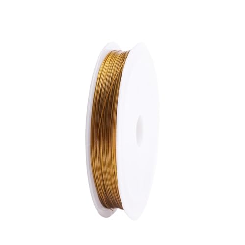 Aluminiumdraht SAUVOO 1 Rolle Edelstahl-Perlendraht, 0,3–1,0 mm, Perlenschnur, Basteldraht, Modellierdraht for die Schmuckherstellung, DIY-Handarbeit(Gold,0.3mm x30m) von UJEDFHV