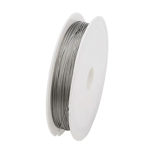Aluminiumdraht SAUVOO 1 Rolle Edelstahl-Perlendraht, 0,3–1,0 mm, Perlenschnur, Basteldraht, Modellierdraht for die Schmuckherstellung, DIY-Handarbeit(Sliver,0.8mm x9m) von UJEDFHV
