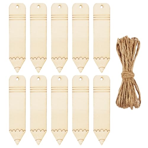 Holzstäbchen Zum Basteln 10/20 stücke Bleistift Geformt Holz Tags DIY Handwerk Lesezeichen Unfinished Hängen Label Decor(10pcs) von UJEDFHV