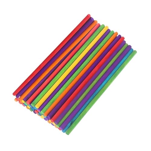 Holzstäbchen Zum Basteln 50Pcs Farbe Runde Holz Sticks Hand Material Kreative DIY Handwerk(Color Sticks 15cm) von UJEDFHV