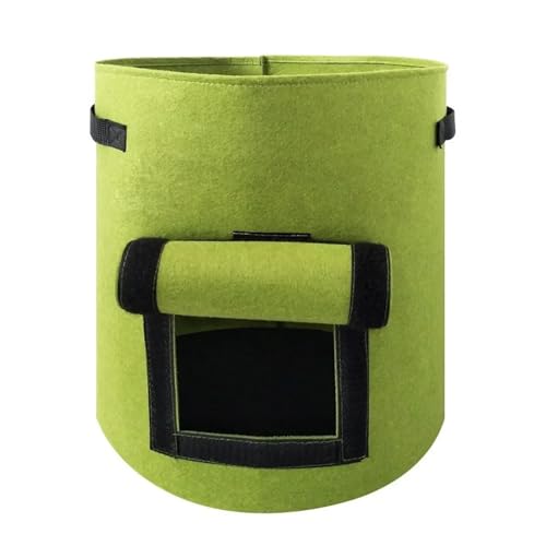 UJEDFHV Pflanzsack Aus Vlies Stof 2PCS Felt Potato Planting Bag Large Diameter Vegetable Plant Seedling Non-Woven Growing Bucket Garden Tool(Green,L 35 40cm 2PCS) von UJEDFHV