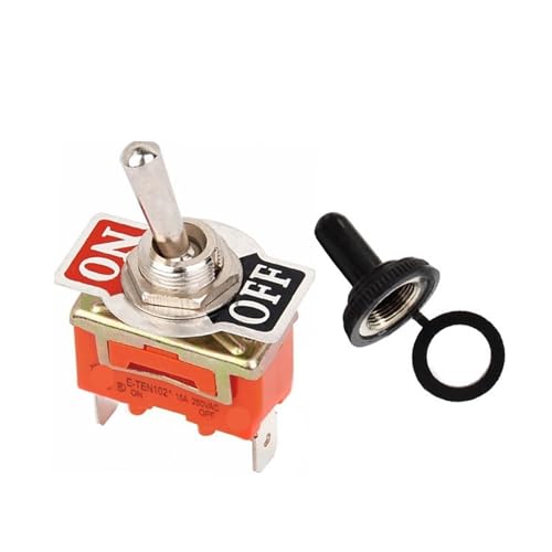 15A 250V Kippschalter Miniatur Daumenhebel Ein Aus Elektronik SPST SPDT DPDT Power Rocker Cap 1Pcs(1021P ON-OFF,Momentary) von UJHANXAT
