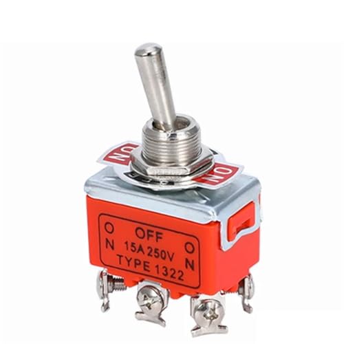 15A 250V SPST 2 4 6 Terminal AUF OFF Kippschalter Selbsthemmend 1Pcs(E-TEN1322) von UJHANXAT