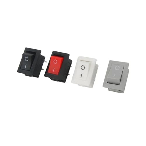 KCD11 2 Pin 10x15mm 3A 250V AC Snap-in On/Off Boot Wippschalter 1Schwarz Rot Weiß Grau 10St(2Pin Black Black) von UJHANXAT