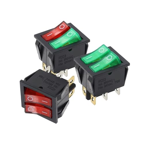 KCD6 16A 250V AC Wippschalter Bootsschalter 6Pins EIN-AUS KCD8 20A125V AC Der Netzschalter 1St(6Pin On-Off-On) von UJHANXAT