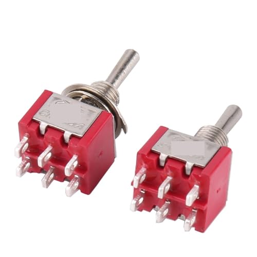 Kleiner Kippschalter MTS-213A1 EIN-AUS-(EIN) Selbstrückstellender DPDT 6-poliger 3A 250V 6A 120V 6P Kippschalter 1 Stück von UJHANXAT