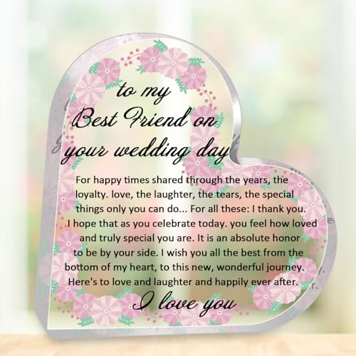 UJIMS BestFriendDesktop Schild mit Aufschrift "To My Best Friend on Your Wedding Day", Hochzeitsgeschenk für die Braut von Best Friends, Brautparty-Geschenke (BestFriendDesktop) von UJIMS