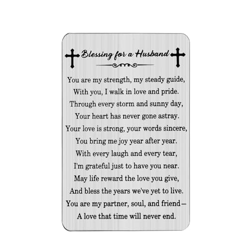 UJIMS Ehemann Christliche Geschenke von Frau Ehemann Gebetskarte Vatertag Geburtstag Geschenke von Frau (HusbandWalletCard) von UJIMS
