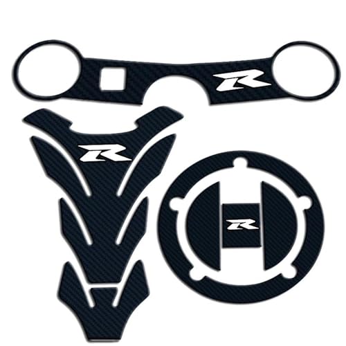 UJNHEQ Carbon Tankdeckel Aufkleber Gabel Gabelbrücke Obere Klemme Aufkleber Für Suzuki GSXR GSX-R 600 750 1000 K3 K4 K5 K6 K7 K8 K9 L17(Style 13) von UJNHEQ