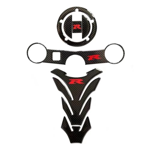 UJNHEQ Tankdeckel-Aufkleber Tankpad Gabel Gabelbrücke Obere Klemme Aufkleber Für Suzuki GSXR 600 750 1000 K3 K4 K5 K6 K7 K8 K9 L17(Style 2) von UJNHEQ