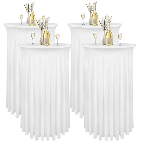 Runde Cocktail-Tischdecken mit Rock, runde Cocktail-Tischdecke aus Spandex für Stehtische, Bars, Hochzeitsfeiern und Bankette (80 x 110 cm/1 Stück, grün) von UJNHGQ